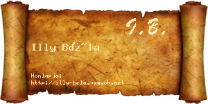 Illy Béla névjegykártya